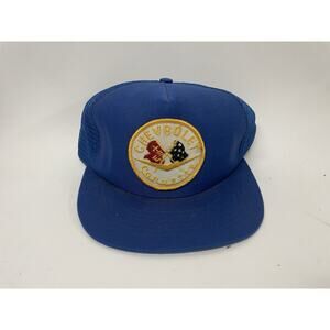Chevrolet Corvette Car Convertible Blue Mesh Trucker Hat New Vintage 1980s